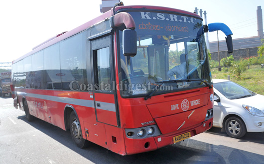 City bus rams into KSRTC Volvo in overtake bid at Panambur ...